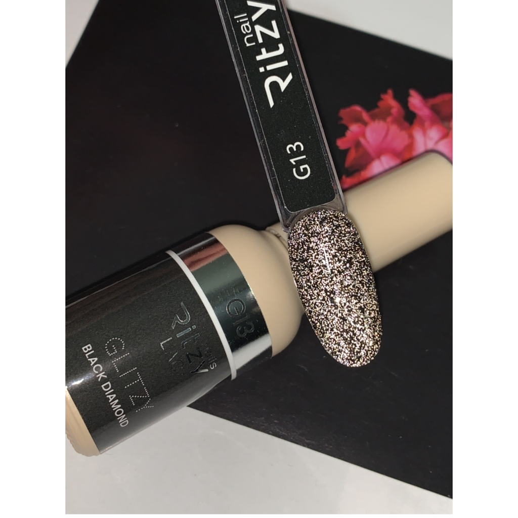 Reflektinis gelinis lakas Glitzy "Black diamond" 9ml