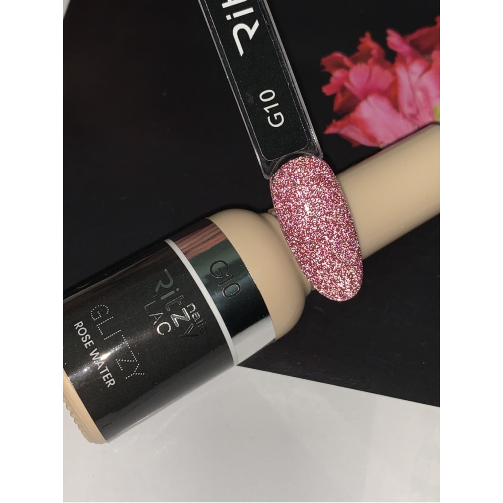 Reflektinis gelinis lakas Glitzy "Rose water" 9ml