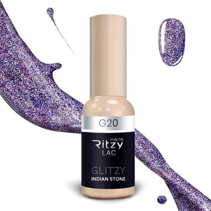 Reflektinis gelinis lakas Glitzy "Indian stone" 9ml