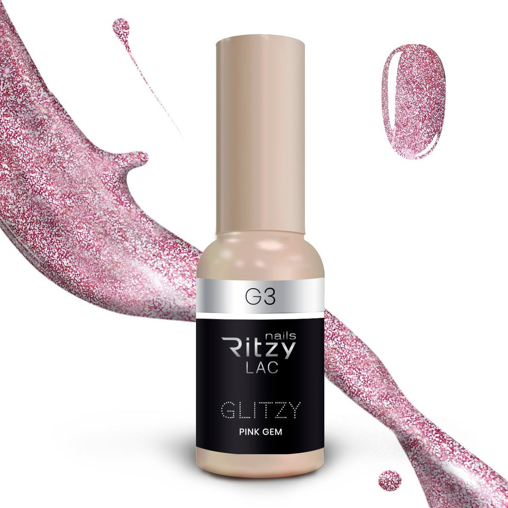 Reflektinis gelinis lakas Glitzy "Pink gem" 9ml