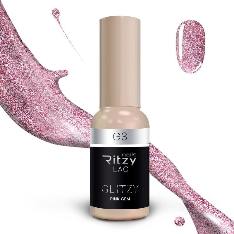 Reflektinis gelinis lakas Glitzy "Pink gem" 9ml