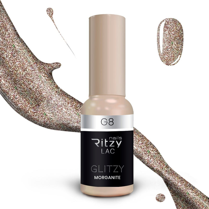 Reflektinis gelinis lakas Glitzy "Morganite" 9ml