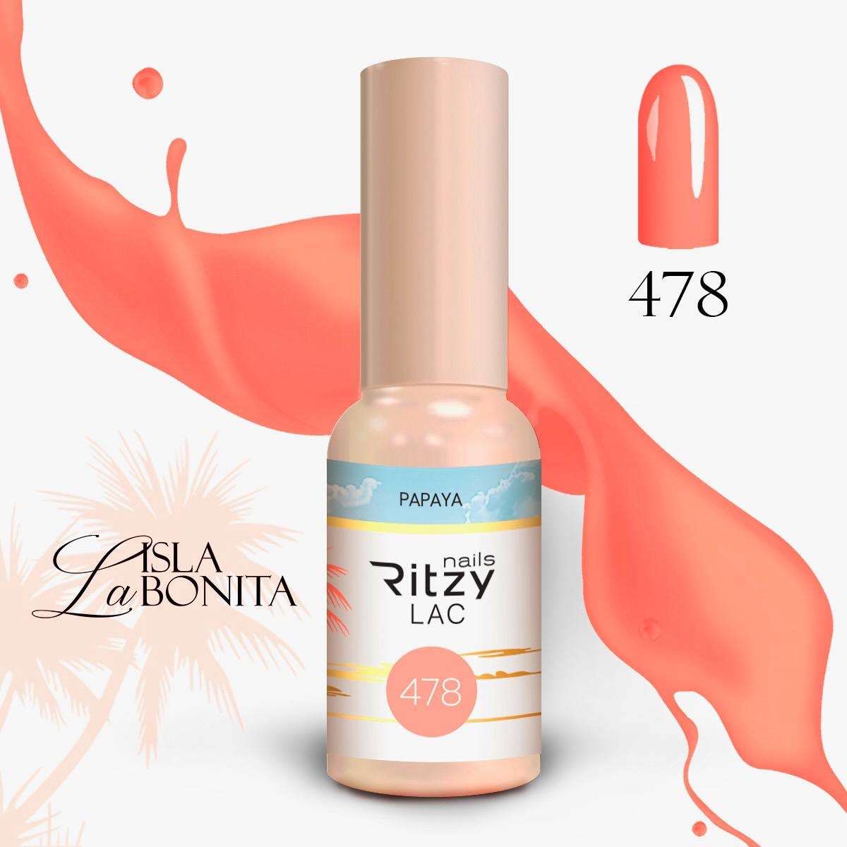 Ritzy gelinis lakas "Papaya" 9ml 478