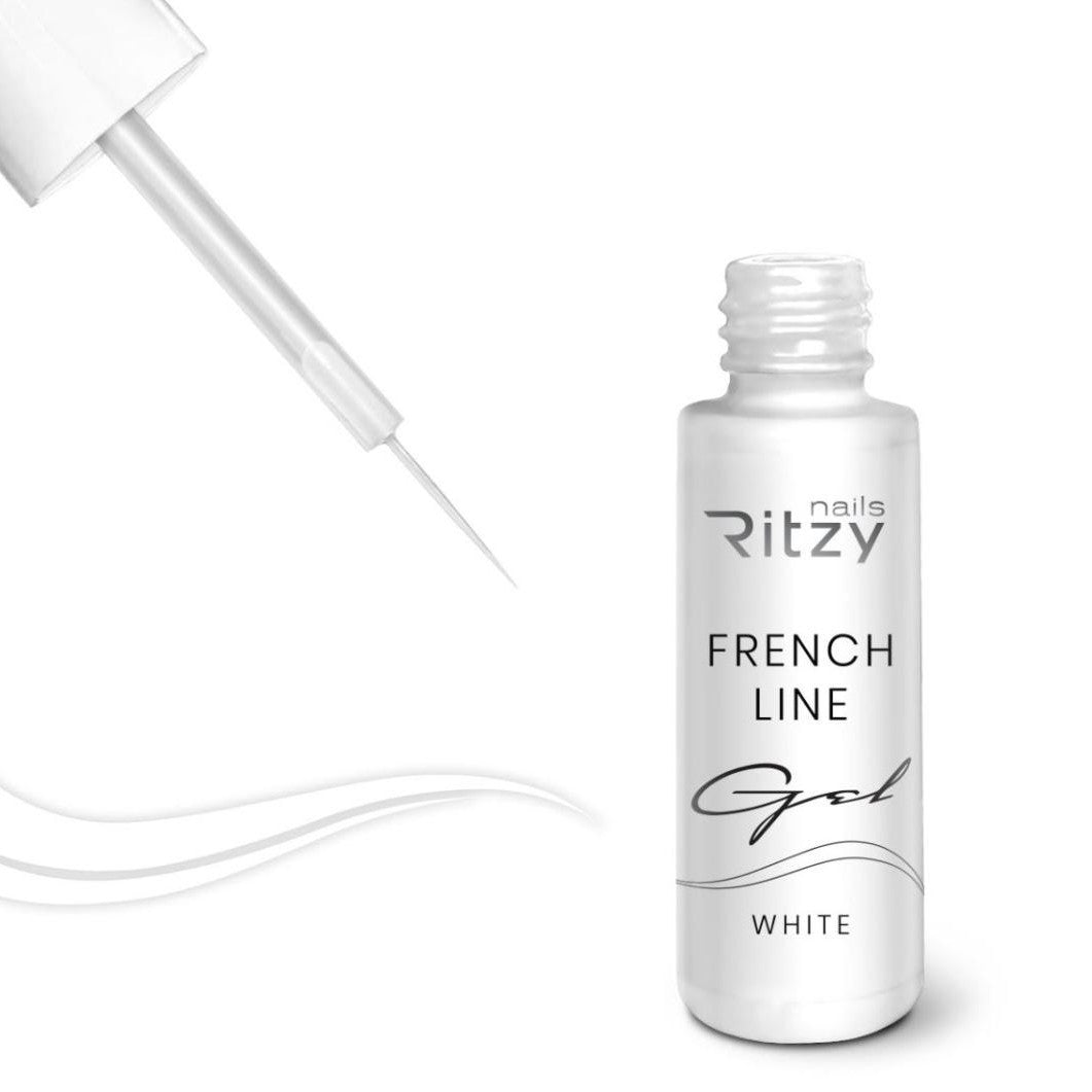 Ritzy nails FRENCH LINE gelis Baltas